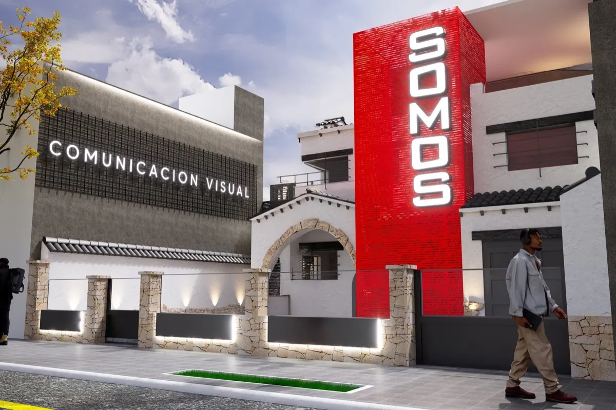 Render de la nueva fachada de SOMOS Comunicación Visual